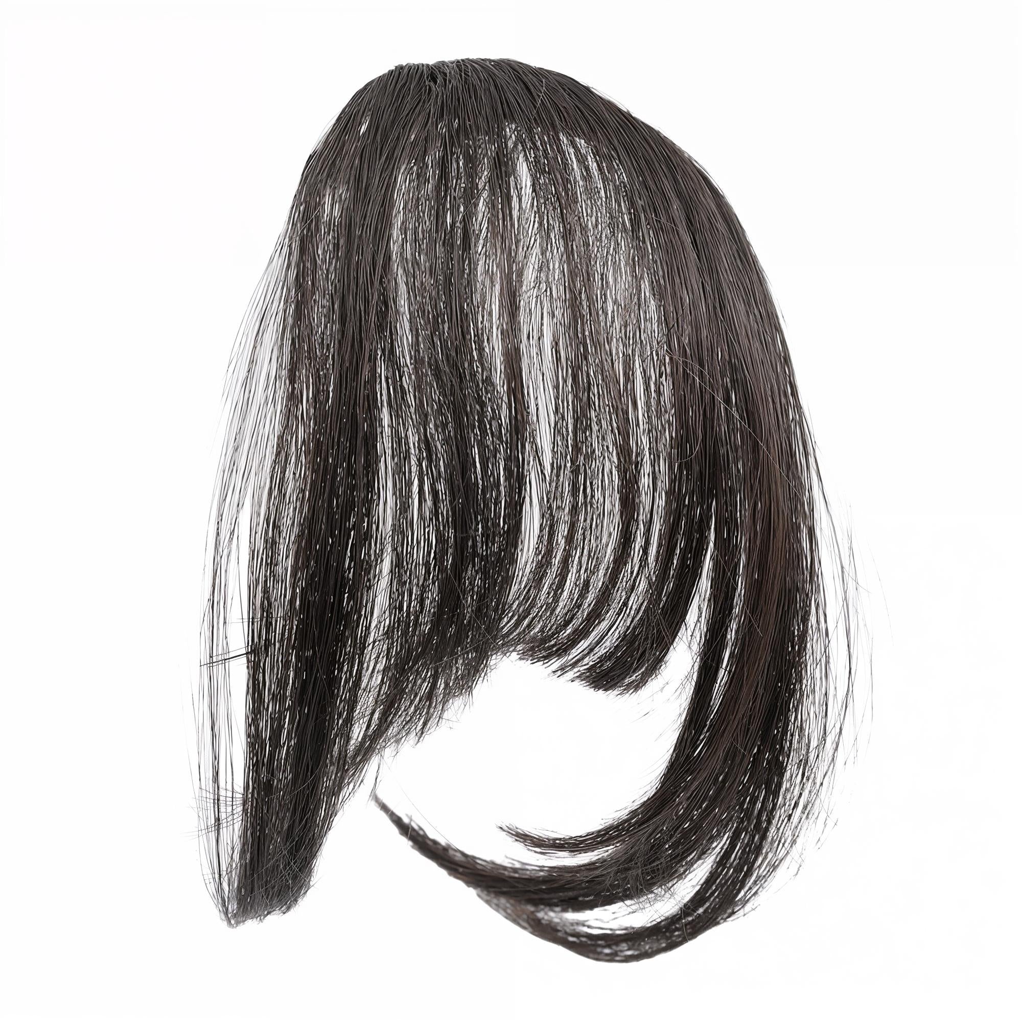 Natural Black Clip-In Air Bangs with Side Fringe – Heat Resistant Synthetic Hair Extension for Women