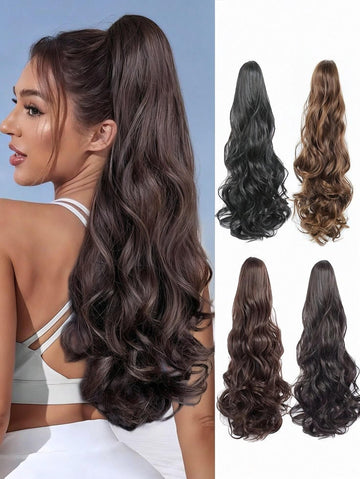 Long Wavy Ponytail Hair Extension | Clip-In Synthetic Hairpiece