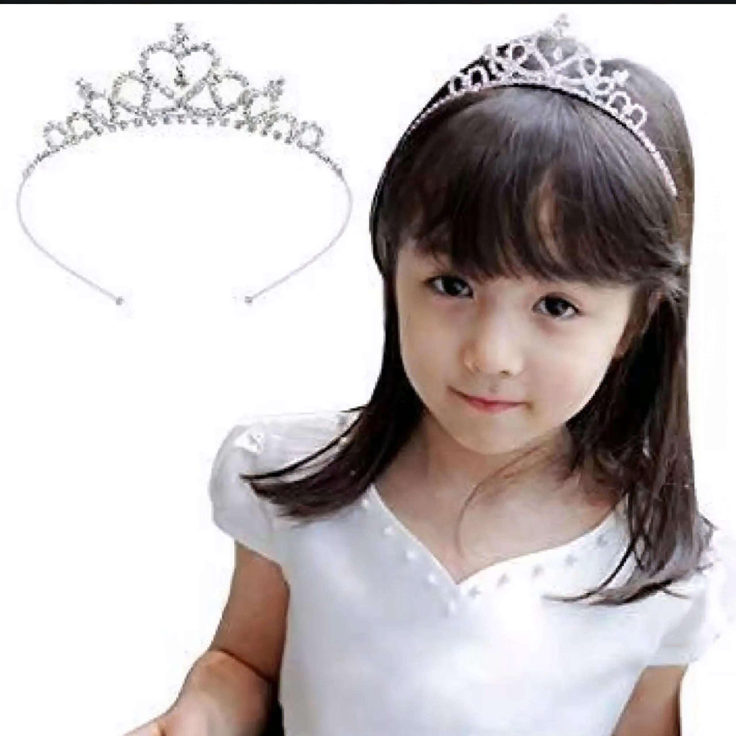 Girls Princess Rhinestone Tiara Headband | Crystal Crown Hair Accessory