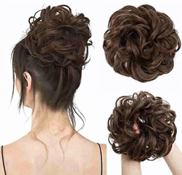 Messy Bun Hair Scrunchie Extension | Curly Synthetic Hair Bun