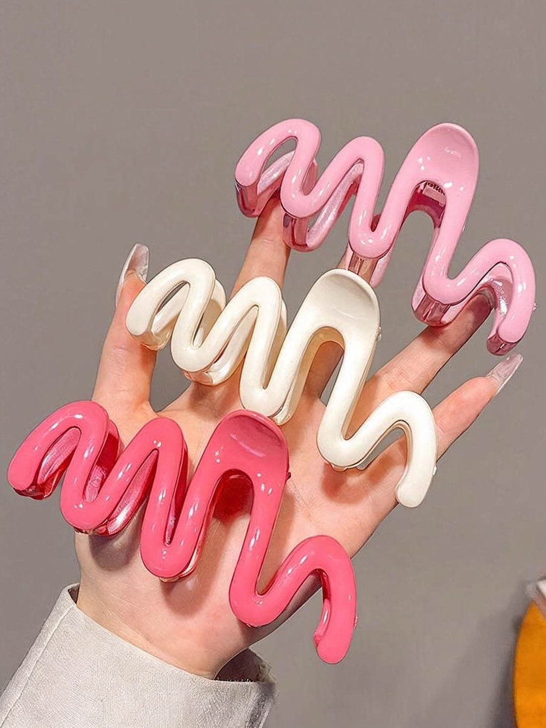 Pack Of 6 Wave Hair Claw Clip | Large Wavy Hair Clip for Women & Girls