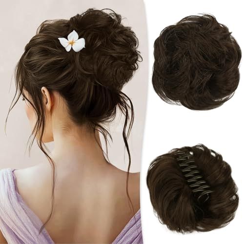 Messy Bun Hair Extension with Claw Clip – Volumizing Updo Hairpiece