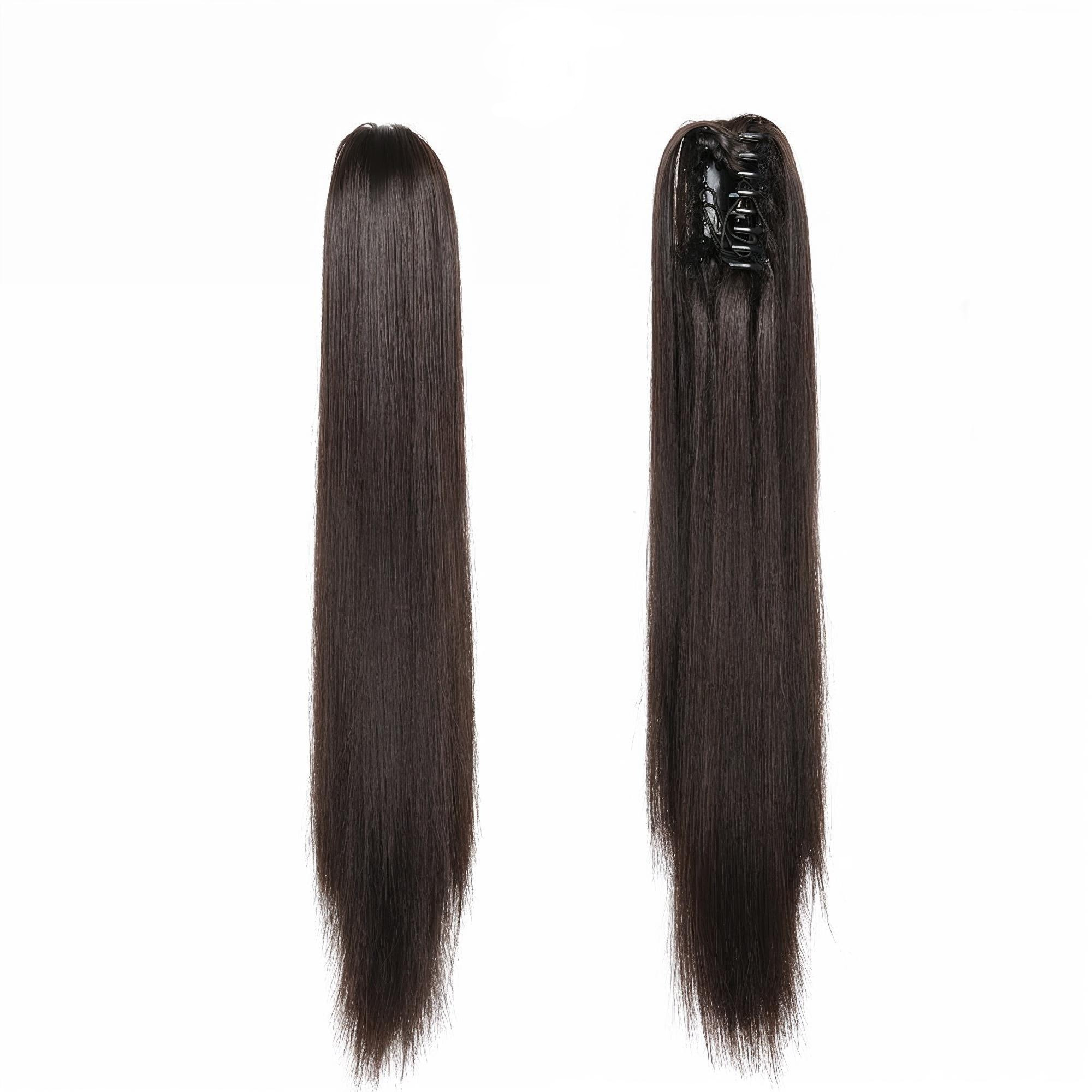 Premium Straight Catcher  Ponytail Hair Extension | Claw Clip Synthetic Hairpiece
