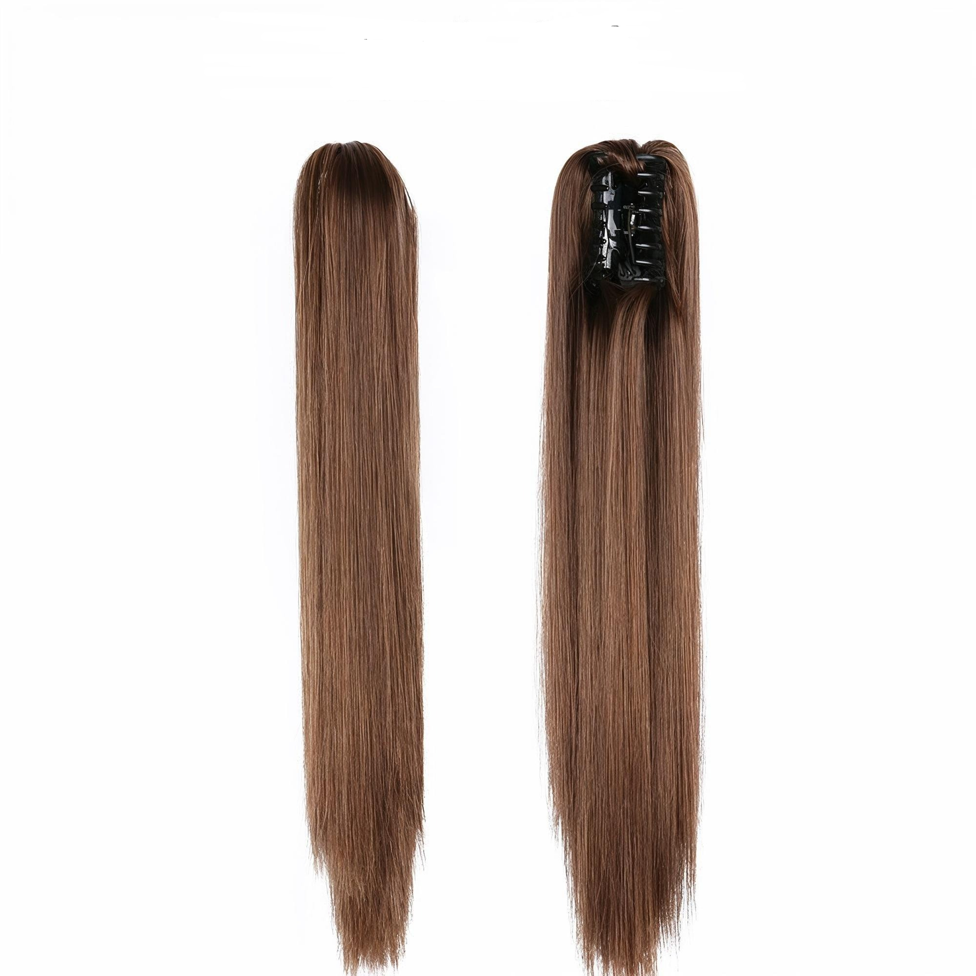 Premium Straight Catcher  Ponytail Hair Extension | Claw Clip Synthetic Hairpiece