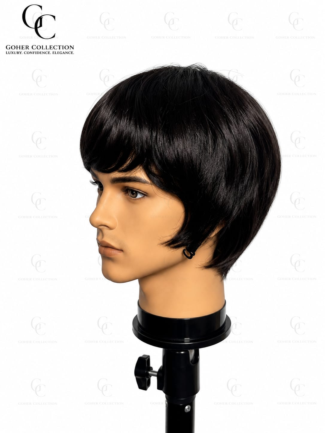 Men’s Classic Black Short Hair Wig – Natural Look Synthetic Wig