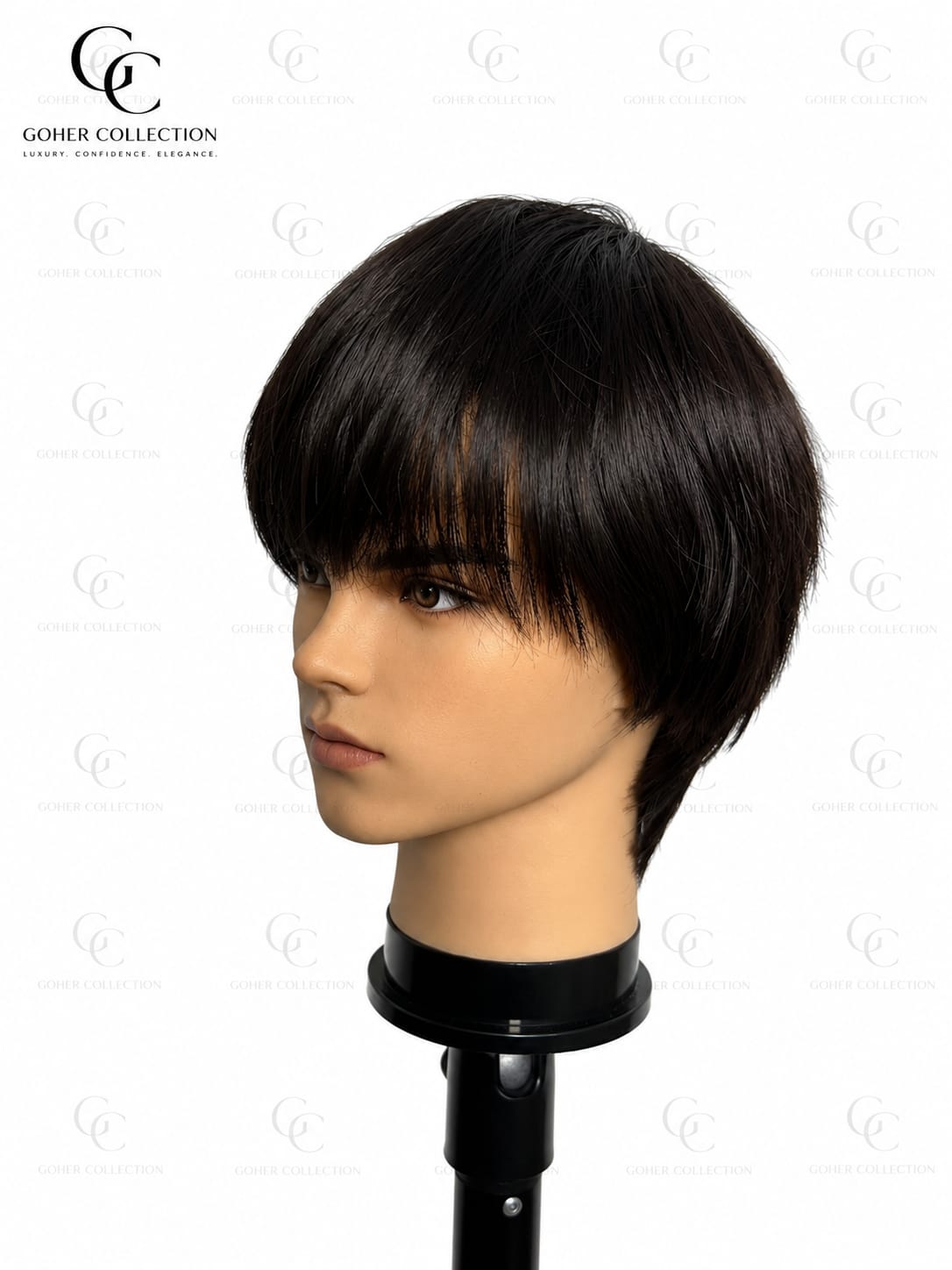 Men’s Classic Black Fringe Hair Wig – Natural Look Synthetic Wig