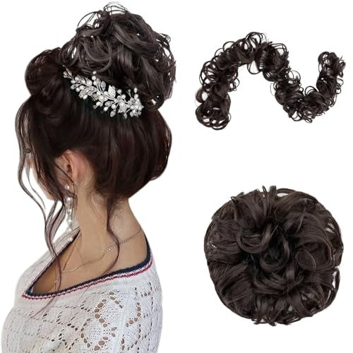 Synthetic Curly Hair Bun – Elastic Clip-In Chignon Hair Extension