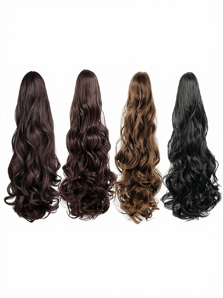 Long Wavy Ponytail Hair Extension | Clip-In Synthetic Hairpiece