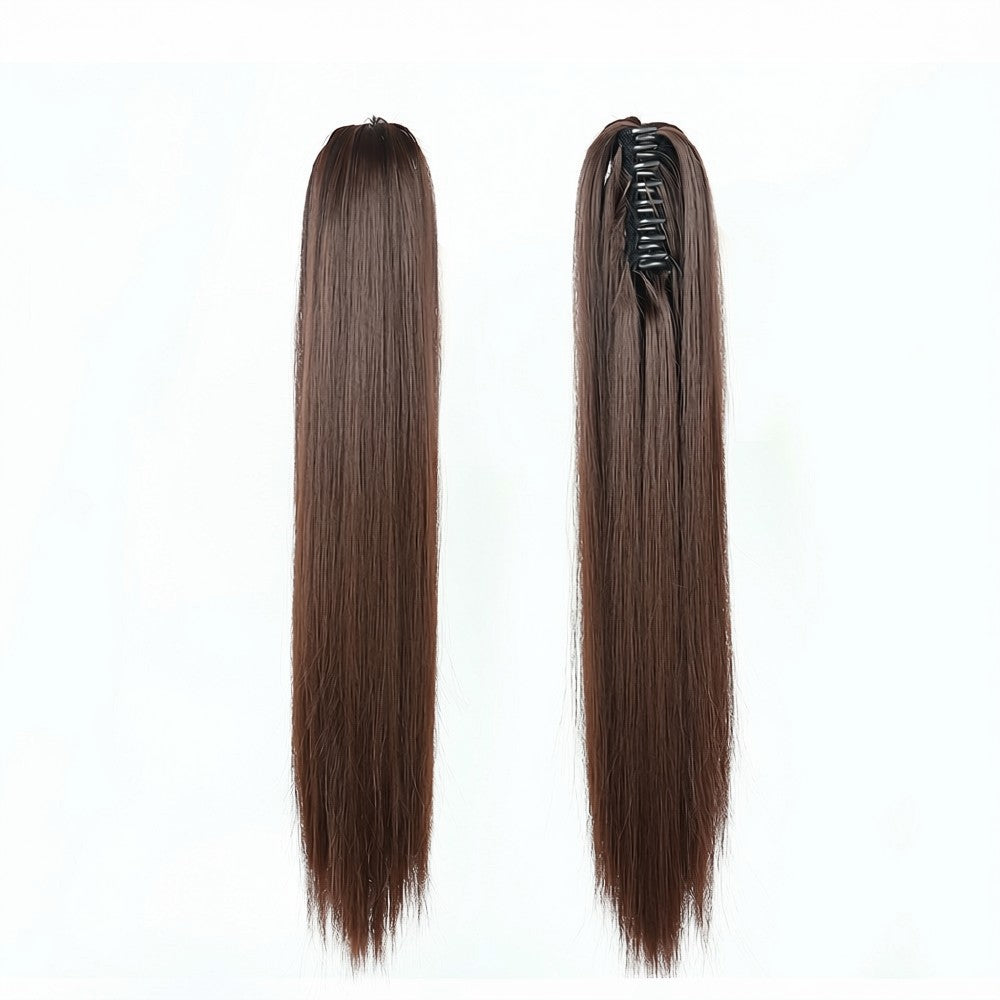 Premium Straight Catcher  Ponytail Hair Extension | Claw Clip Synthetic Hairpiece