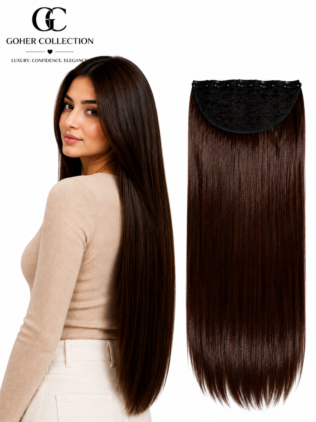 Premium 5 Clip-In Straight Hair Extension