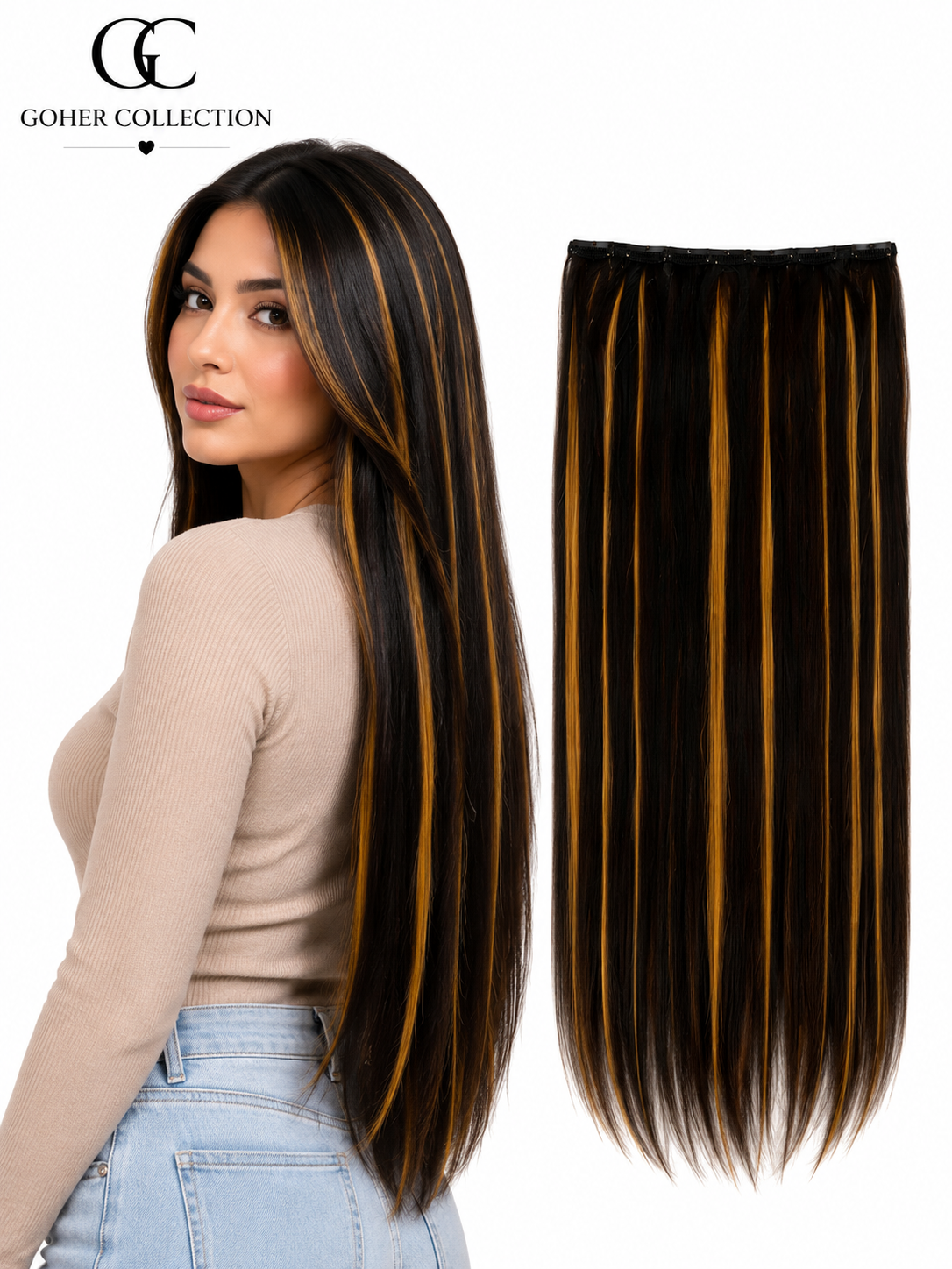 Premium 5 Clip-In Straight Hair Extension