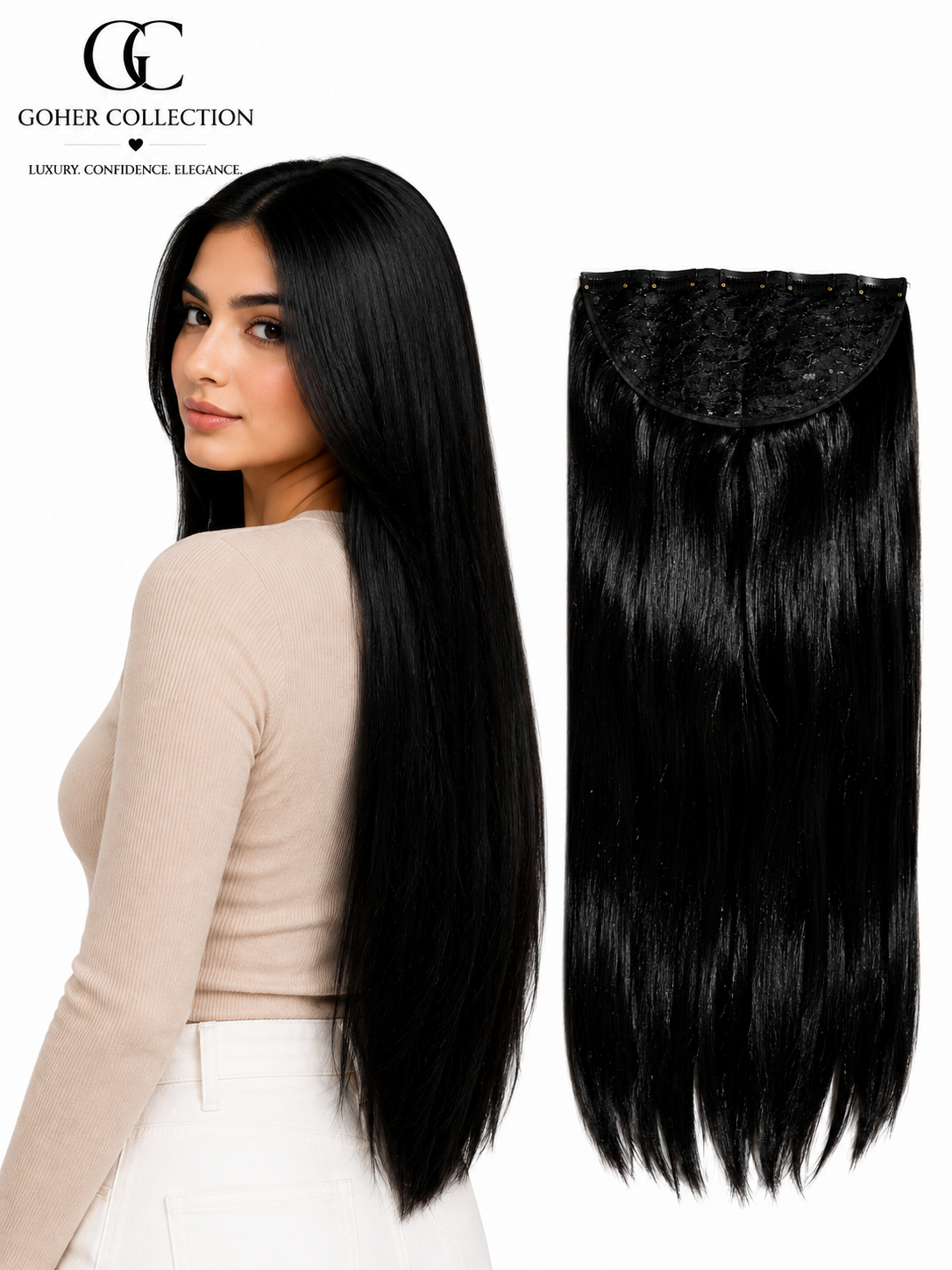 Premium 5 Clip-In Straight Hair Extension