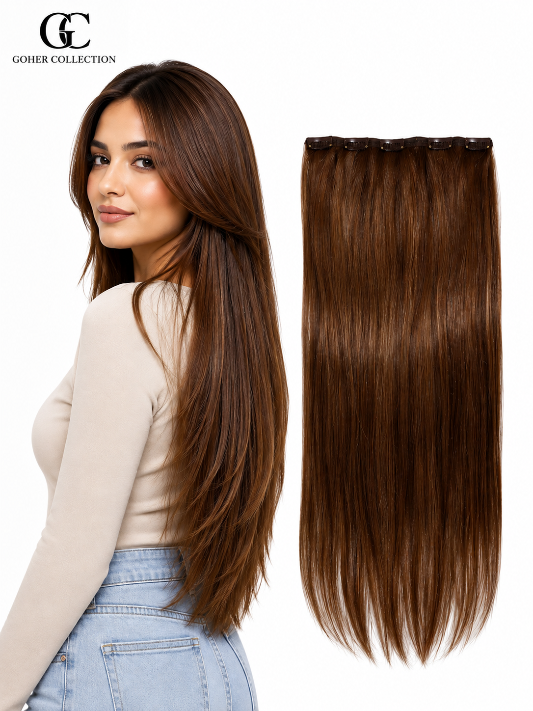 Premium 5 Clip-In Straight Hair Extension