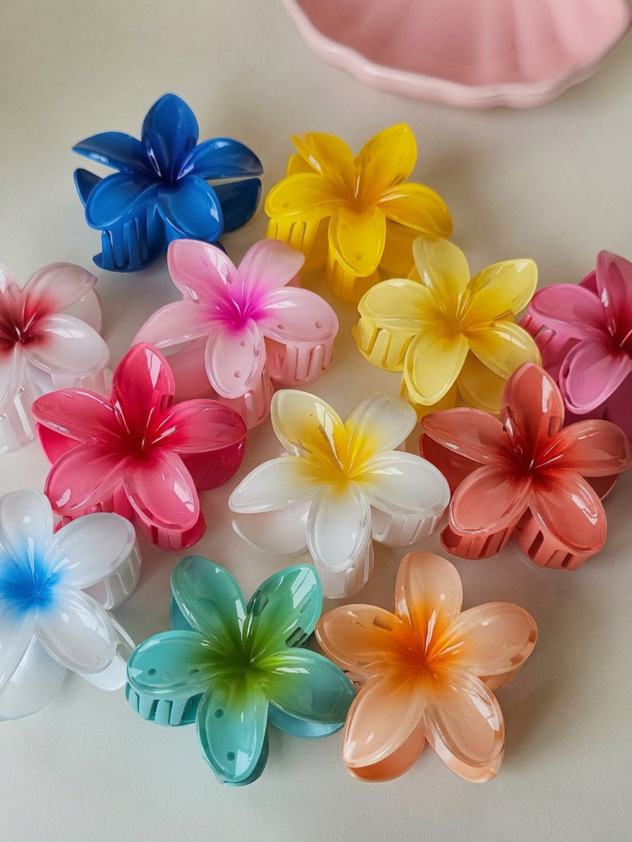 Pack Of 6 Flower Hair Claw Clip | Cute Floral Hair Clip for Women & Girls